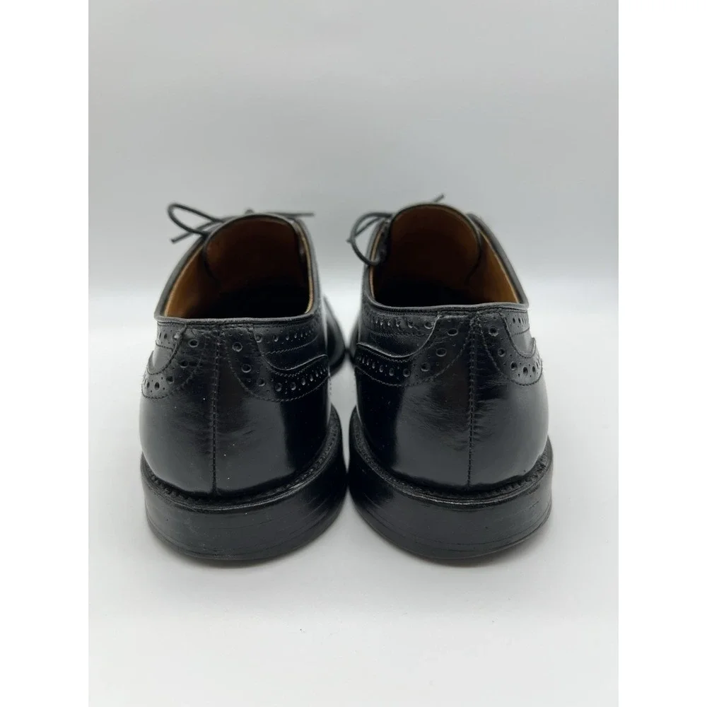 Allen Edmonds Colton Black Leather Medallion Cap Toe Oxfords‎ USA Men's Size 9.5